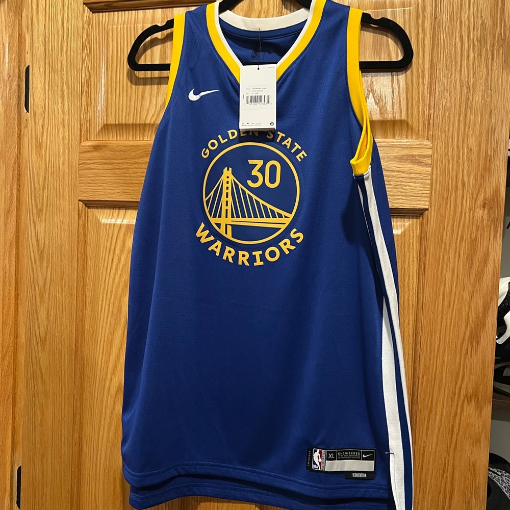 Nike Blue and Yellow Golden State Warriors Jersey